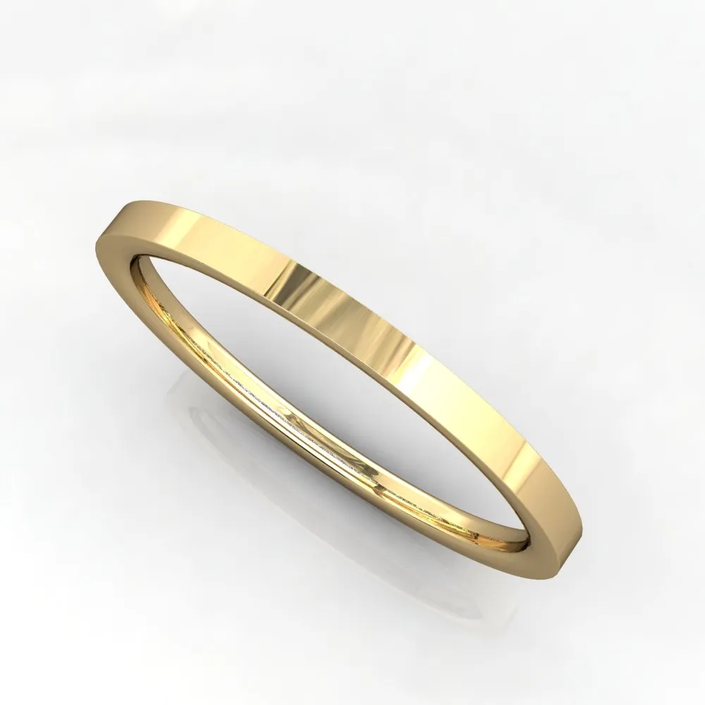 Comfort Fit Flat Wedding Band 1.5mm