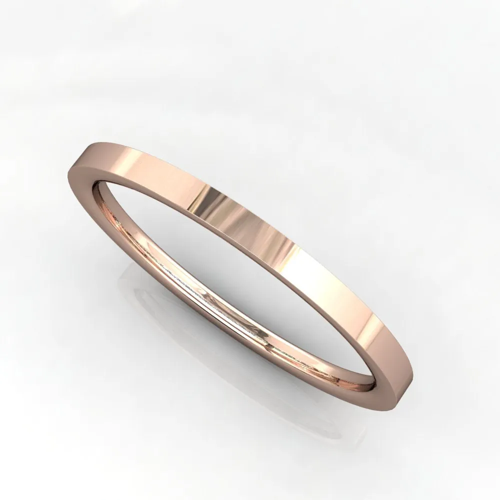 Comfort Fit Flat Wedding Band 1.5mm