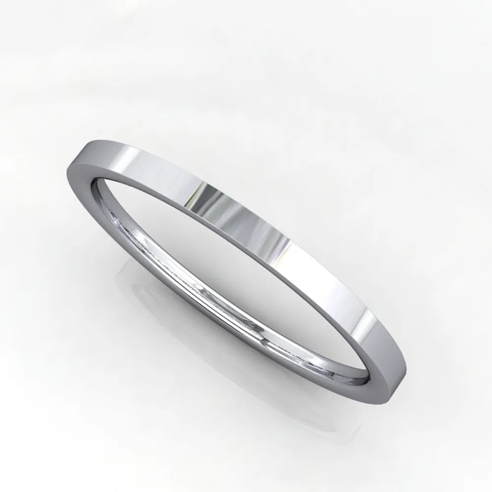 Comfort Fit Flat Wedding Band 1.5mm