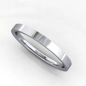 Comfort Fit Flat Wedding Band 2mm