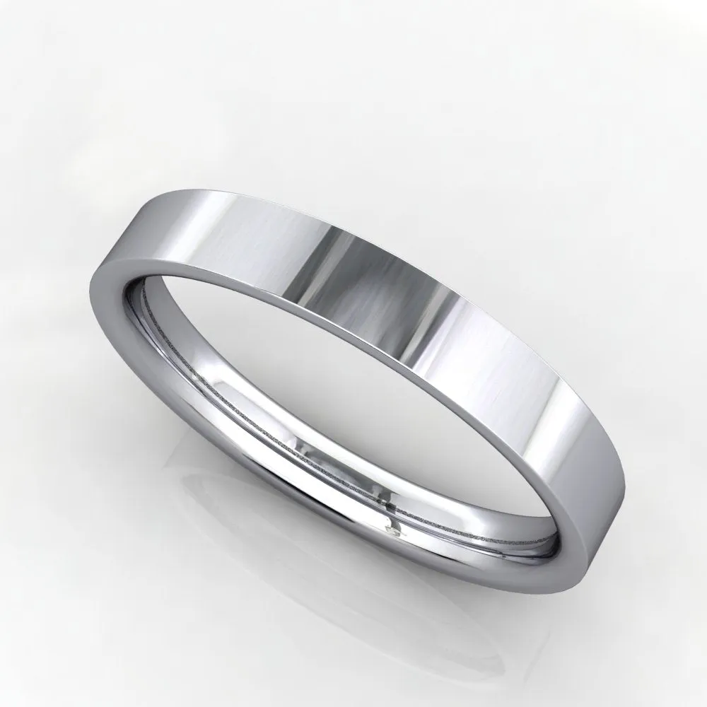 Comfort Fit Flat Wedding Band 3mm