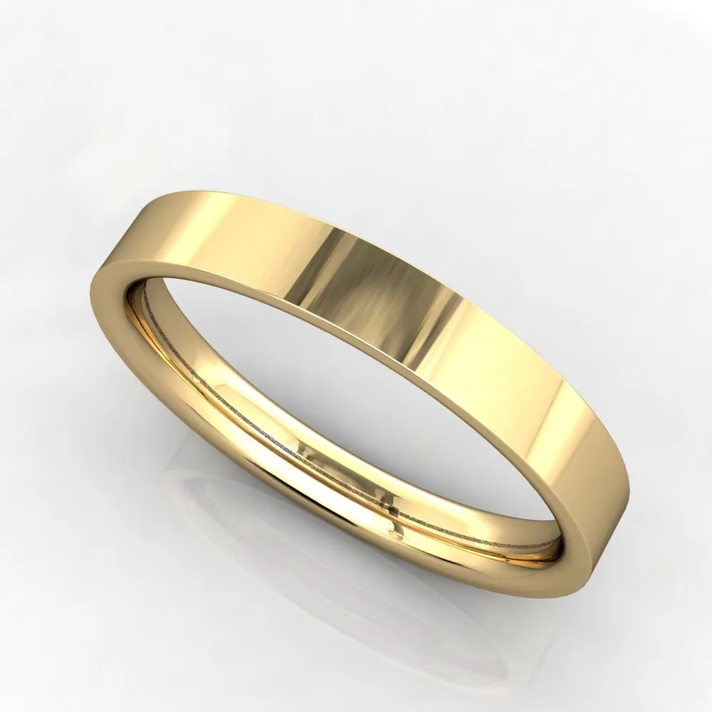 Comfort Fit Flat Wedding Band 3mm