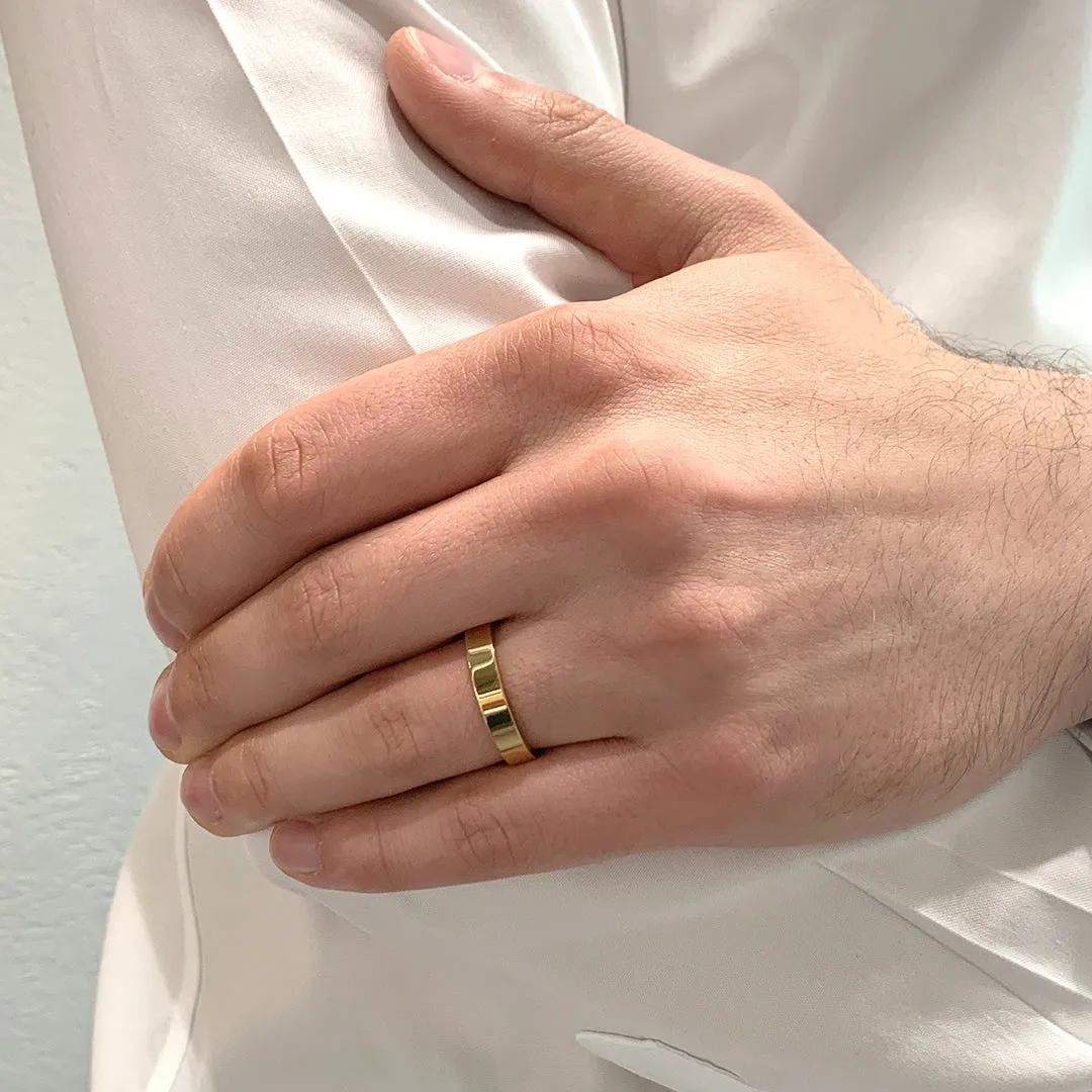 Comfort Fit Flat Wedding Band 4mm