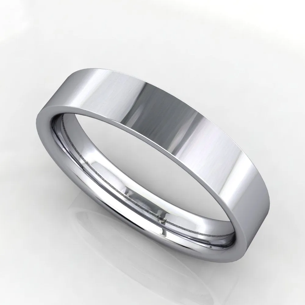 Comfort Fit Flat Wedding Band 4mm