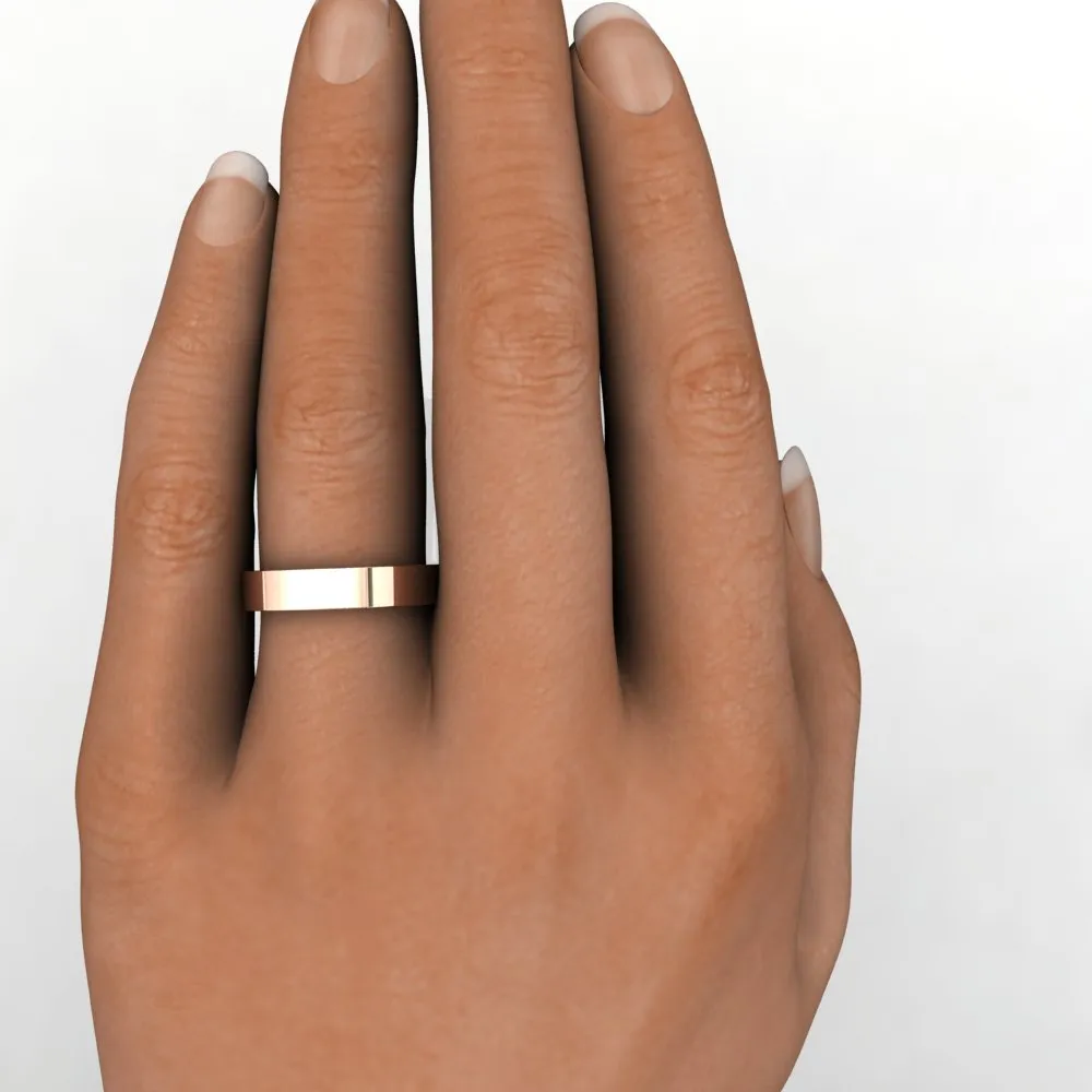 Comfort Fit Flat Wedding Band 4mm