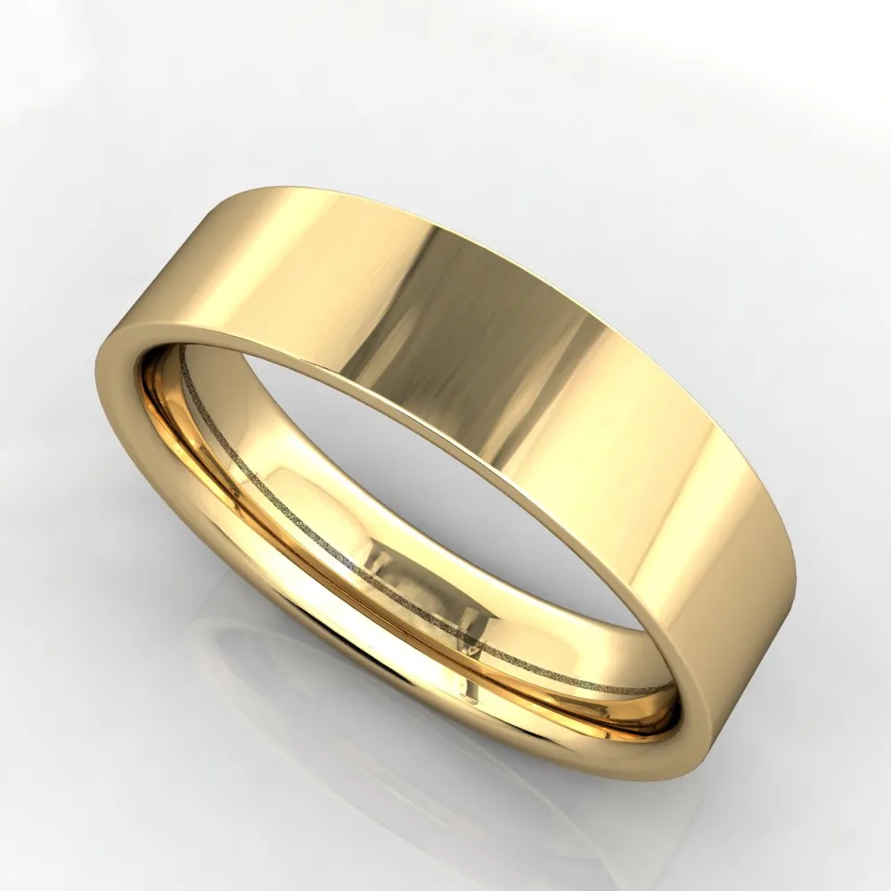 Comfort Fit Flat Wedding Band 5mm