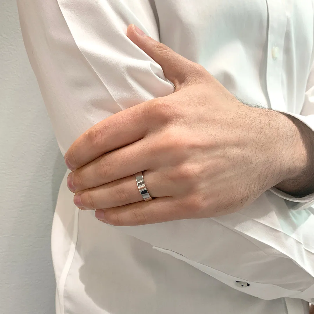 Comfort Fit Flat Wedding Band 5mm