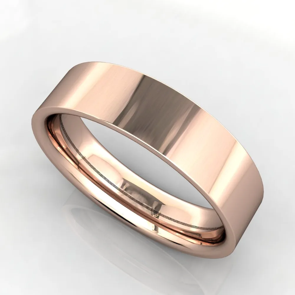 Comfort Fit Flat Wedding Band 5mm