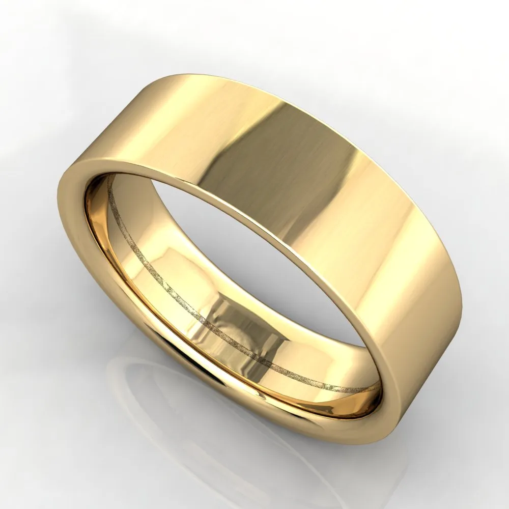 Comfort Fit Flat Wedding Band 6mm