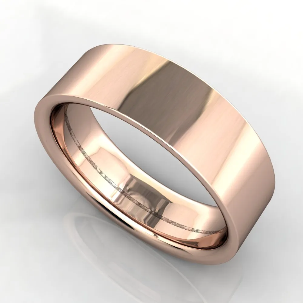 Comfort Fit Flat Wedding Band 6mm