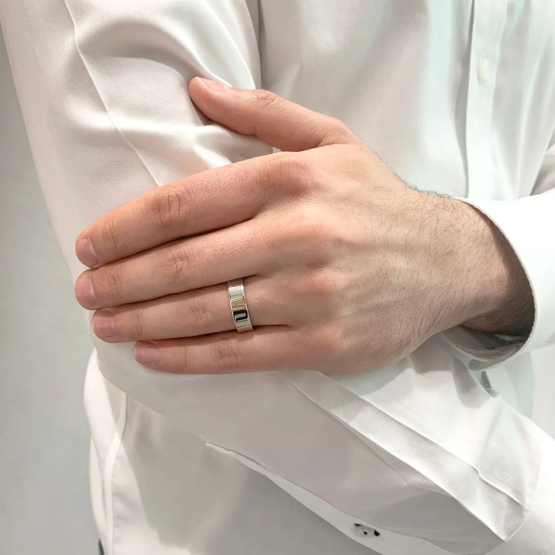 Comfort Fit Flat Wedding Band 6mm