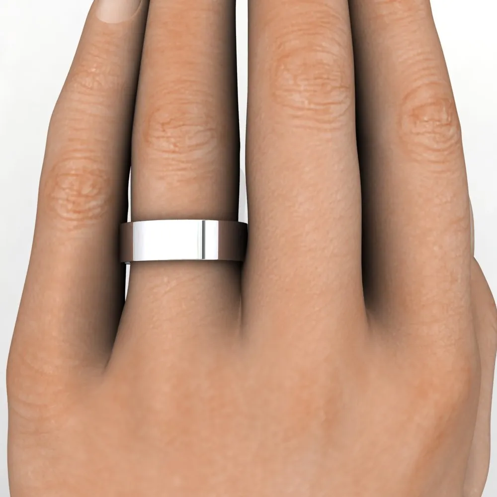 Comfort Fit Flat Wedding Band 6mm