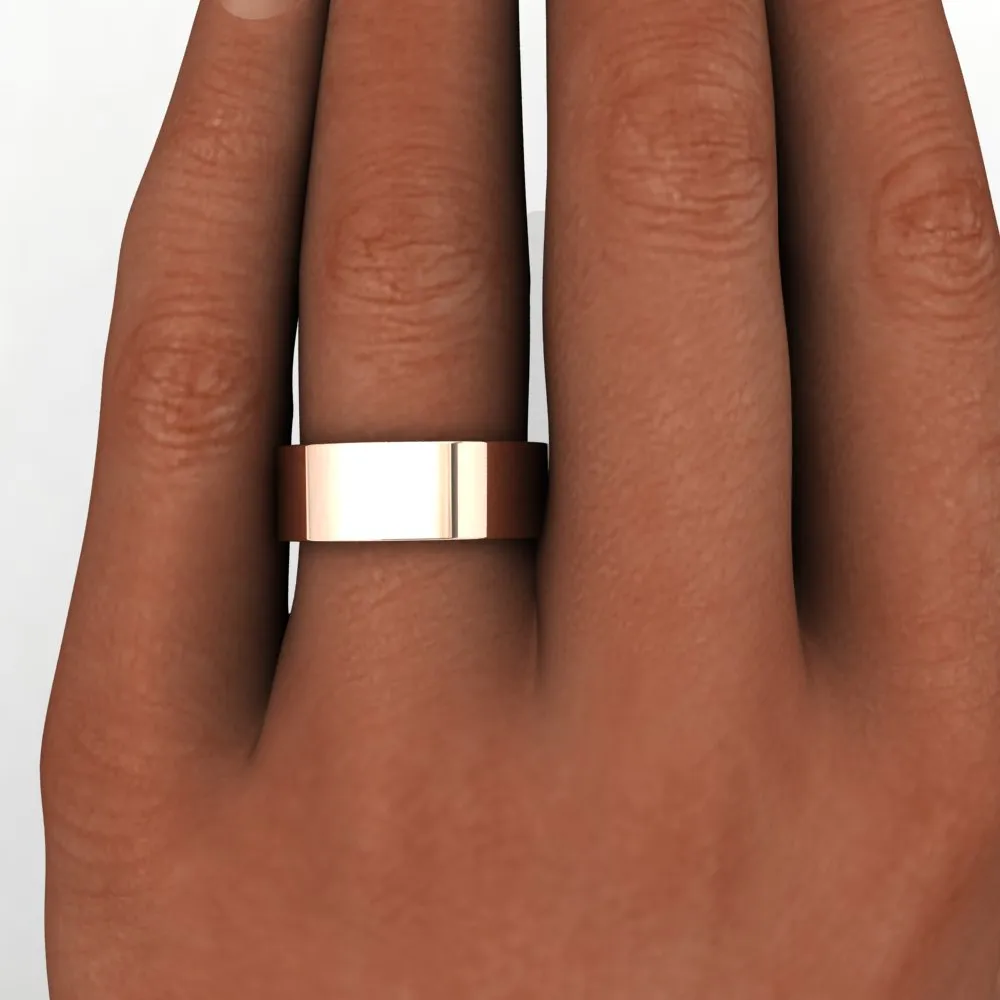 Comfort Fit Flat Wedding Band 7mm