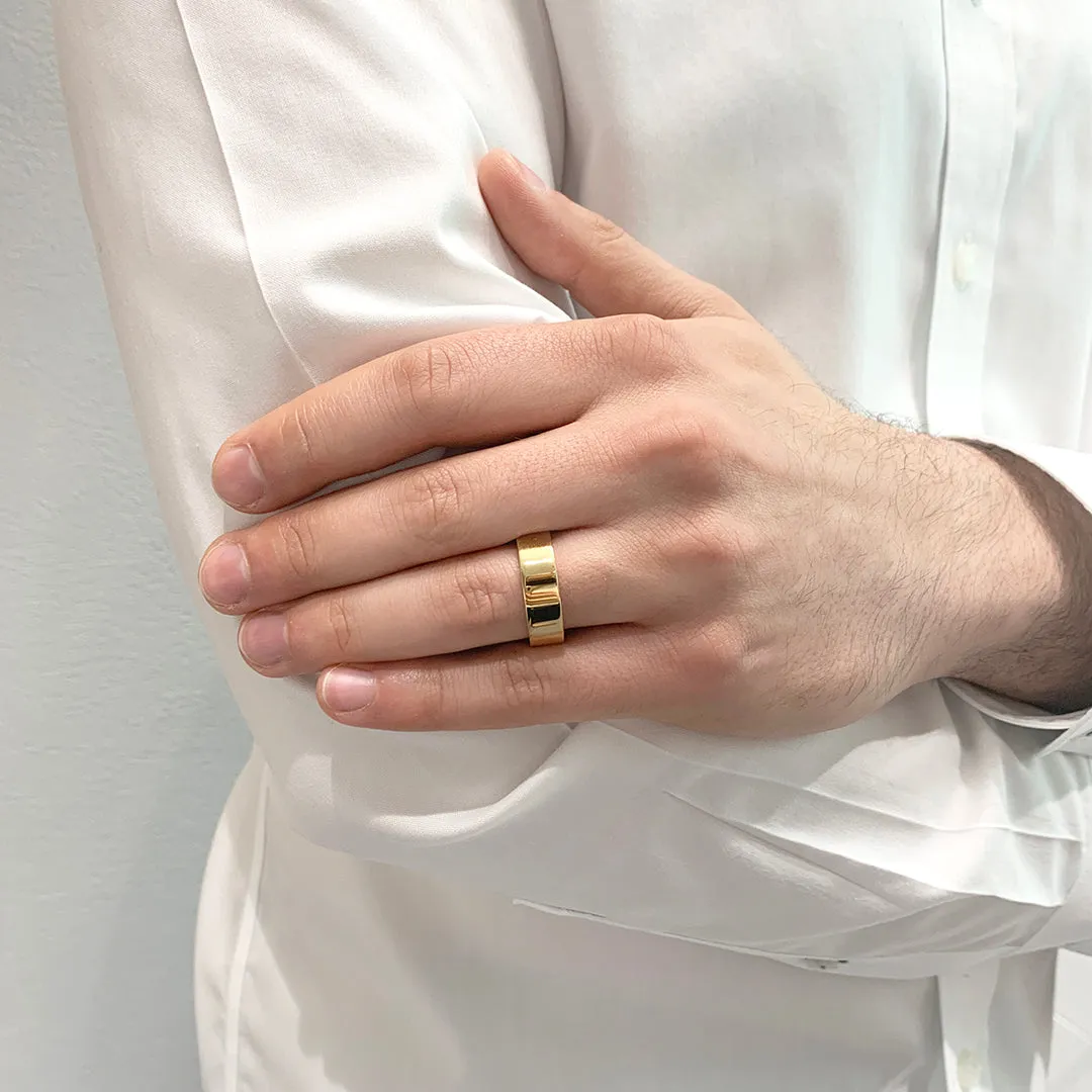 Comfort Fit Flat Wedding Band 7mm