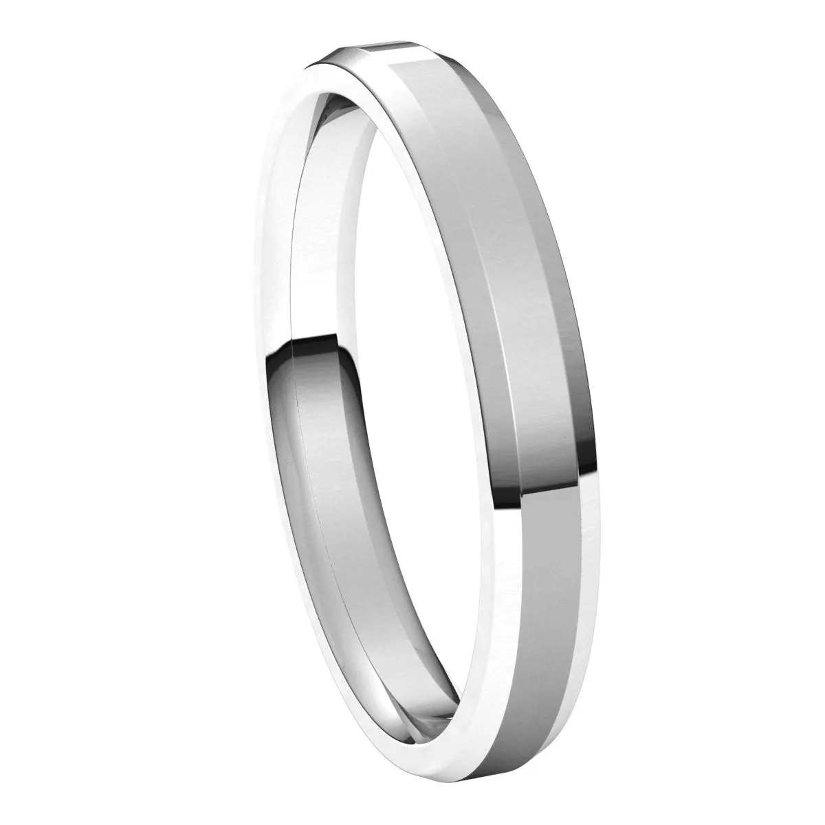 Continuum Sterling Silver 3 mm Beveled Edge Comfort Fit Light Band