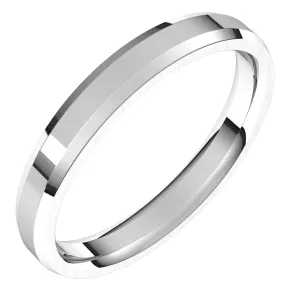 Continuum Sterling Silver 3 mm Beveled Edge Comfort Fit Light Band