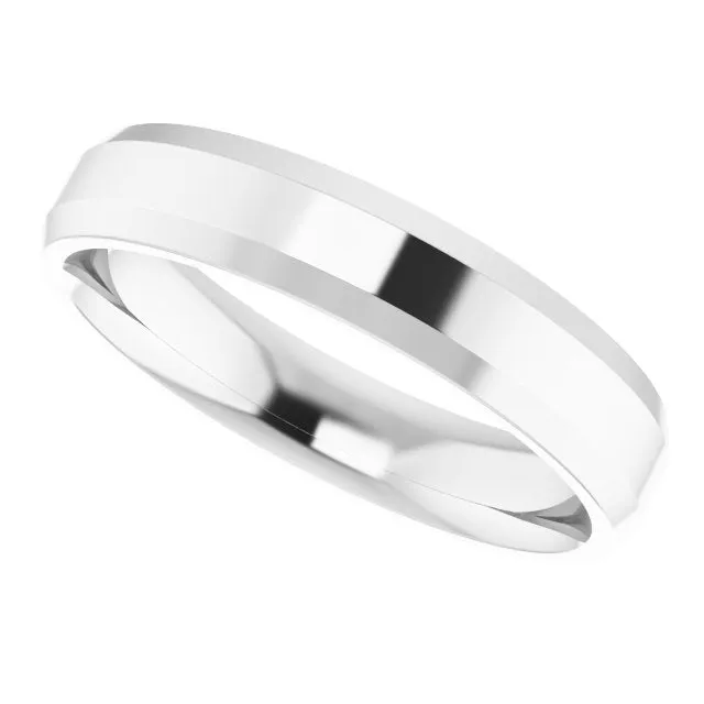 Continuum Sterling Silver 4 mm Beveled Edge Comfort Fit Light Band