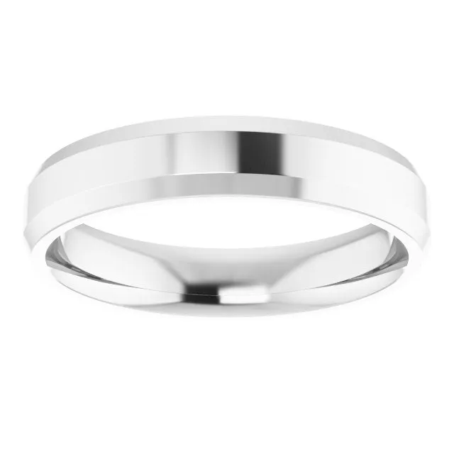Continuum Sterling Silver 4 mm Beveled Edge Comfort Fit Light Band