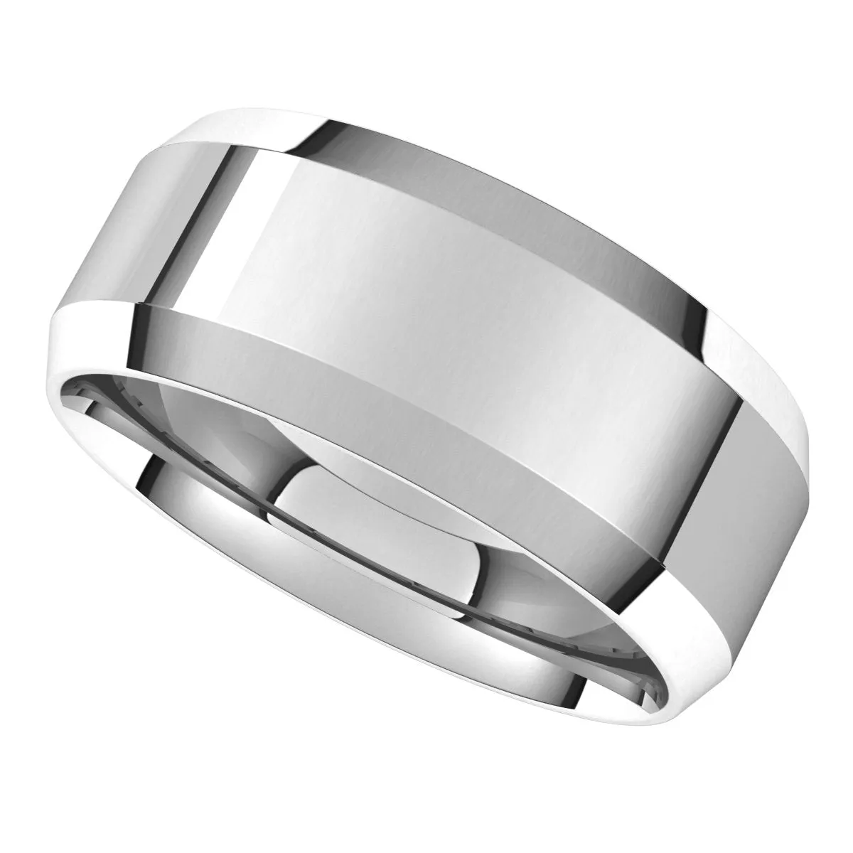 Continuum Sterling Silver 8 mm Beveled Edge Comfort Fit Light Band