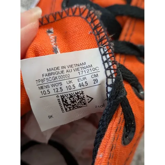 Converse by You Custom Chuck Orange Canvas Sneaker (Size Men's 11.5)