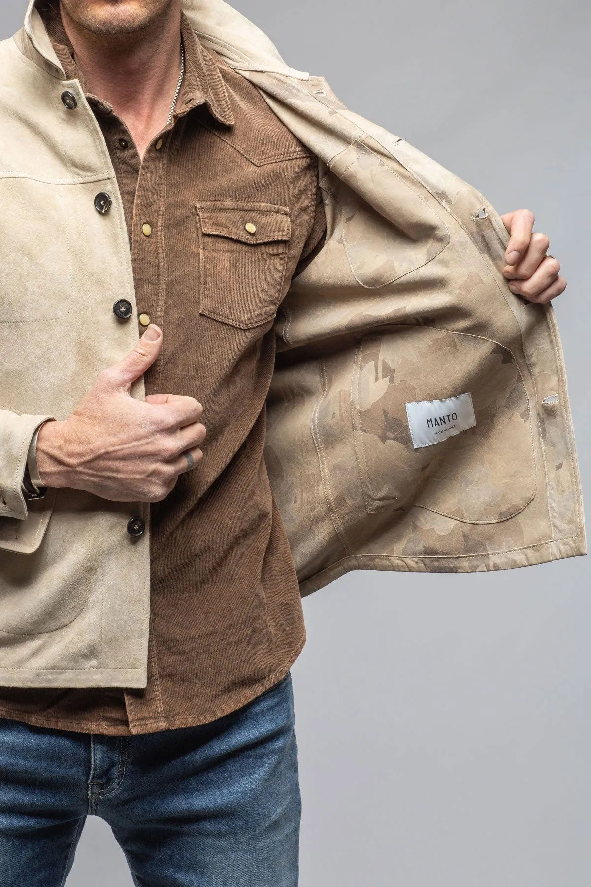 Corralejo Suede Overshirt In Palomino