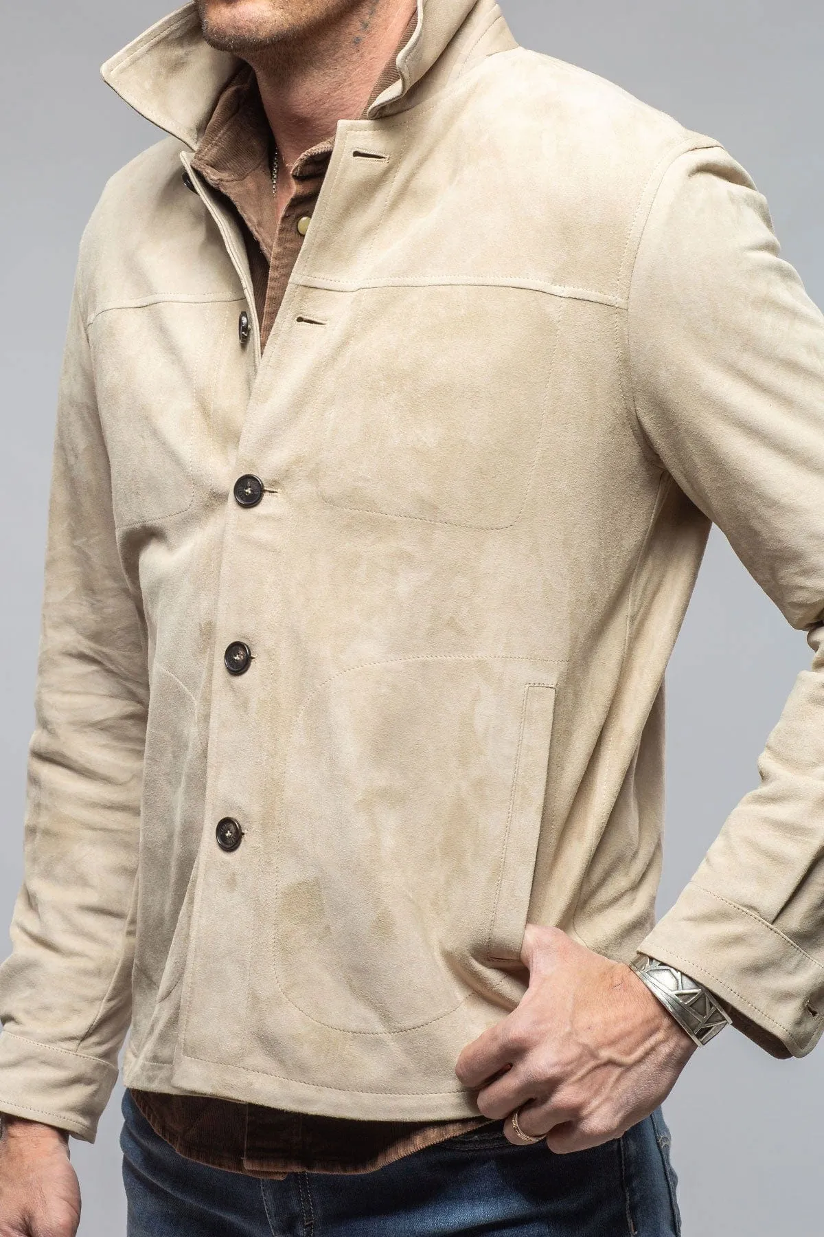 Corralejo Suede Overshirt In Palomino