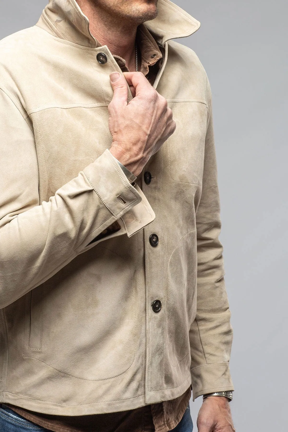 Corralejo Suede Overshirt In Palomino
