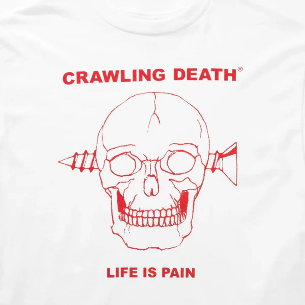 Crawling Death - Screw Skull Tee White