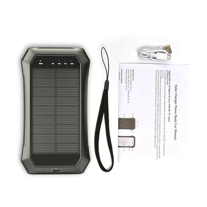 Crony ES986S-Business Power Bank 28000mAh Solar Charger Qi Wireless Power Bank