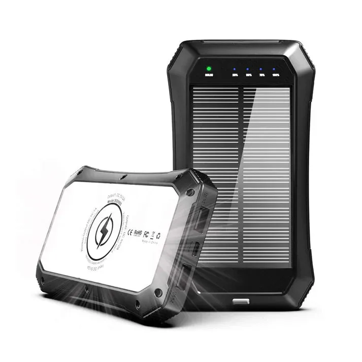 Crony ES986S-Business Power Bank 28000mAh Solar Charger Qi Wireless Power Bank