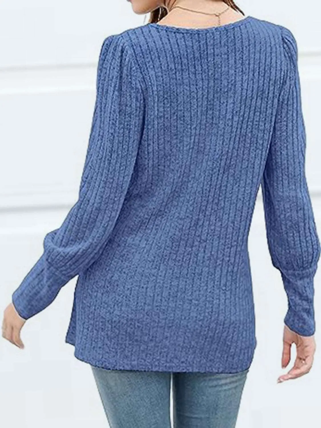Decorative Button Square Neck Top (5 Colors)