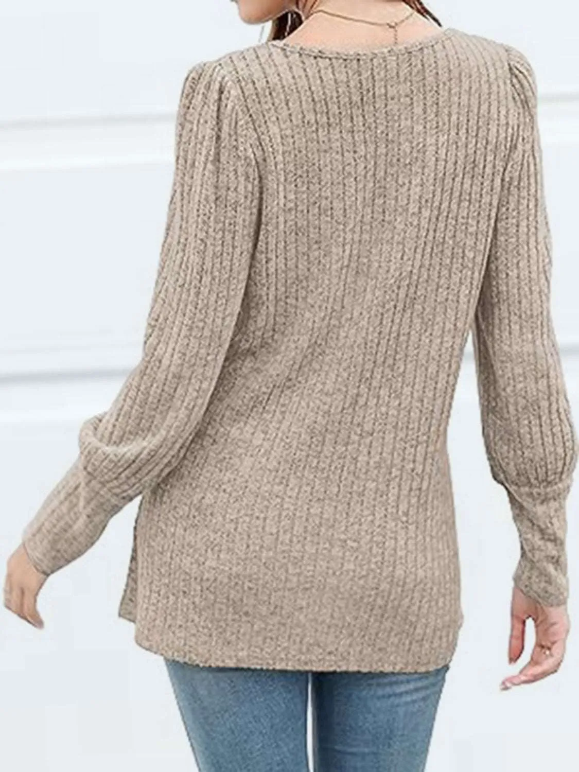 Decorative Button Square Neck Top (5 Colors)