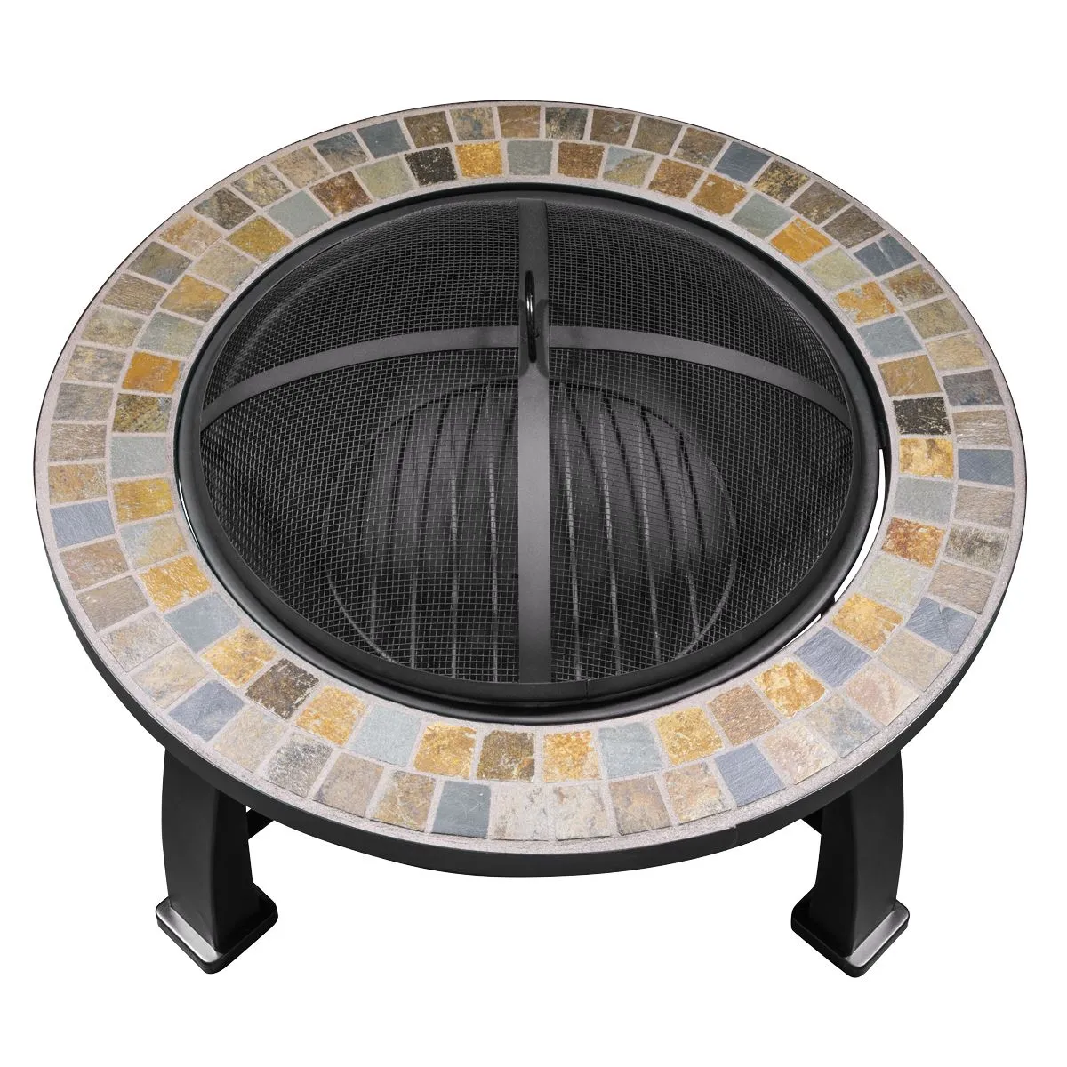 Dellonda 30" Deluxe Traditional Style Fire Pit/Fireplace/Outdoor Heater - Slate