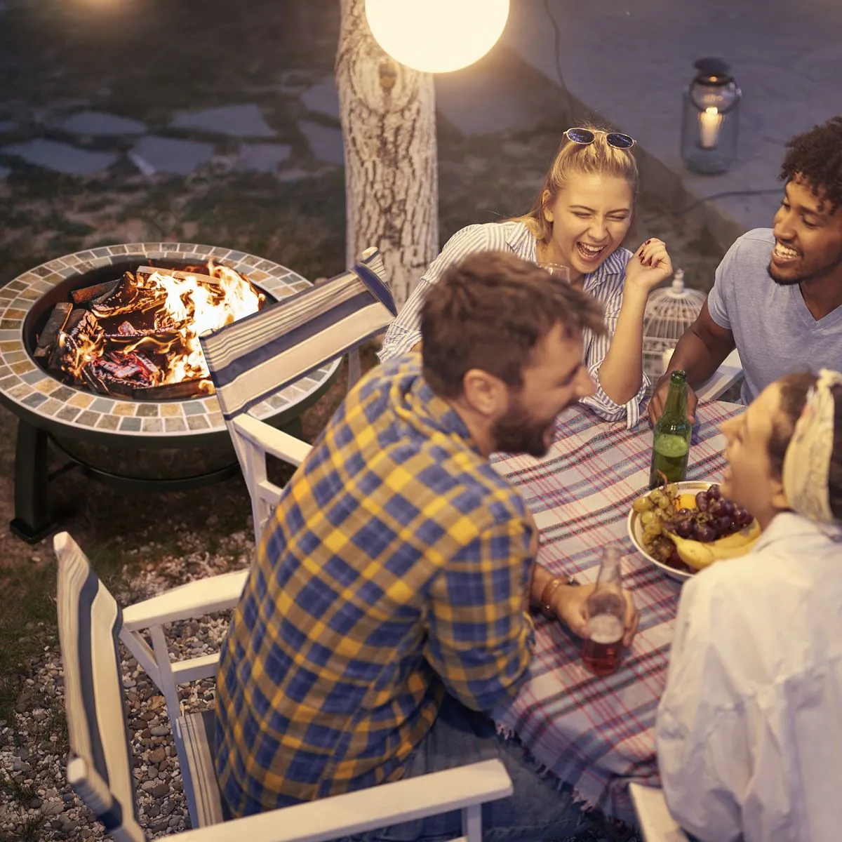 Dellonda 30" Deluxe Traditional Style Fire Pit/Fireplace/Outdoor Heater - Slate