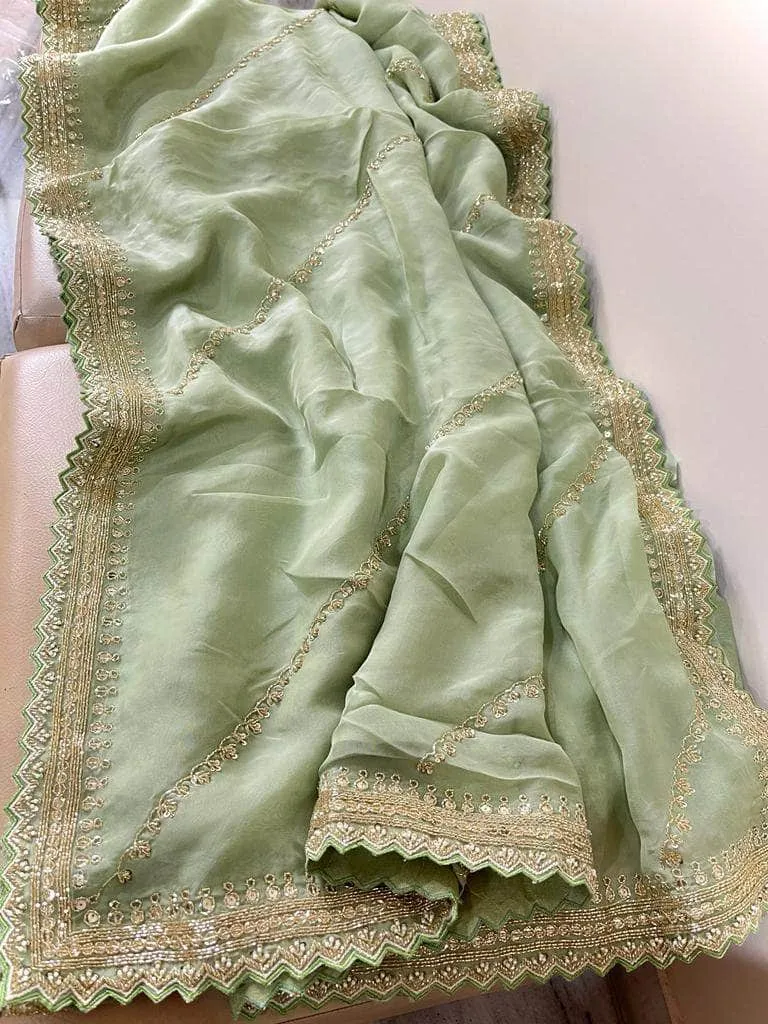 Designer Pure Organza Saree with sequence work