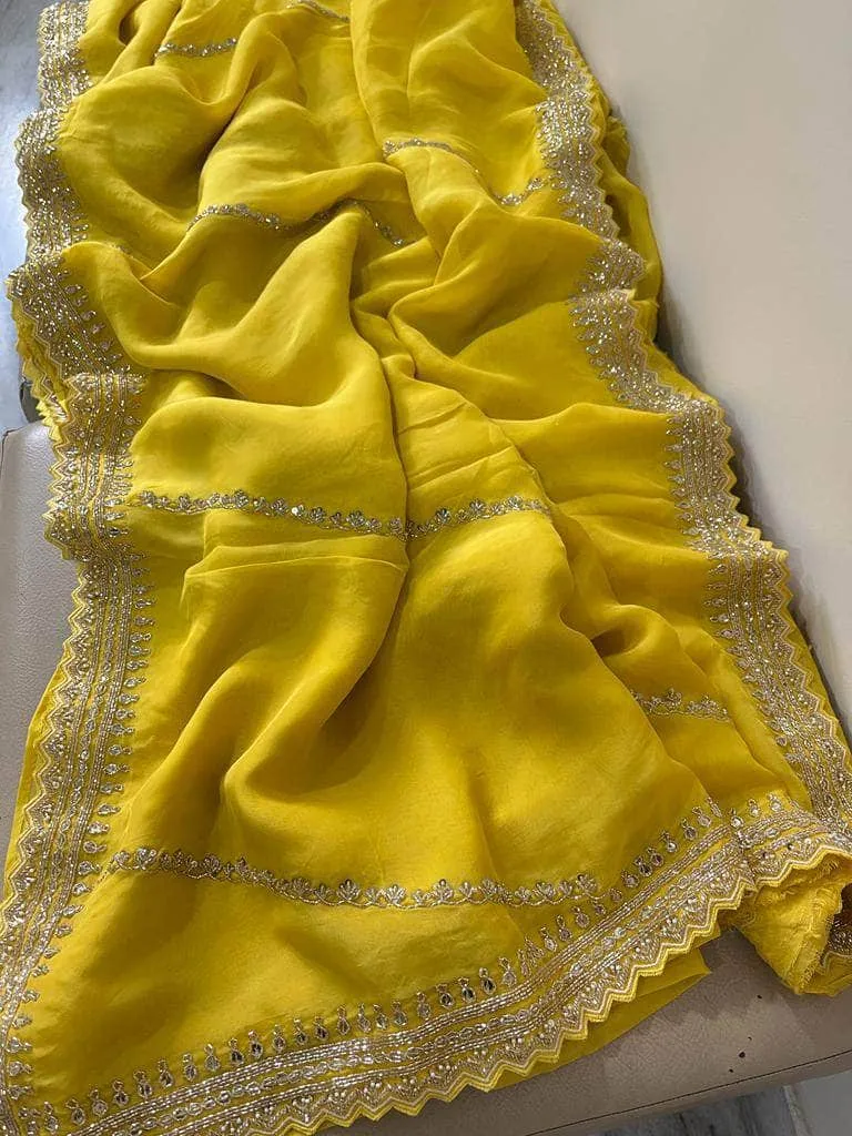 Designer Pure Organza Saree with sequence work