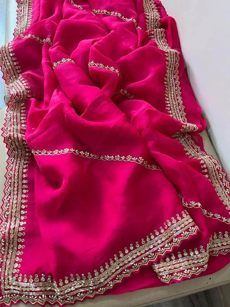 Designer Pure Organza Saree with sequence work