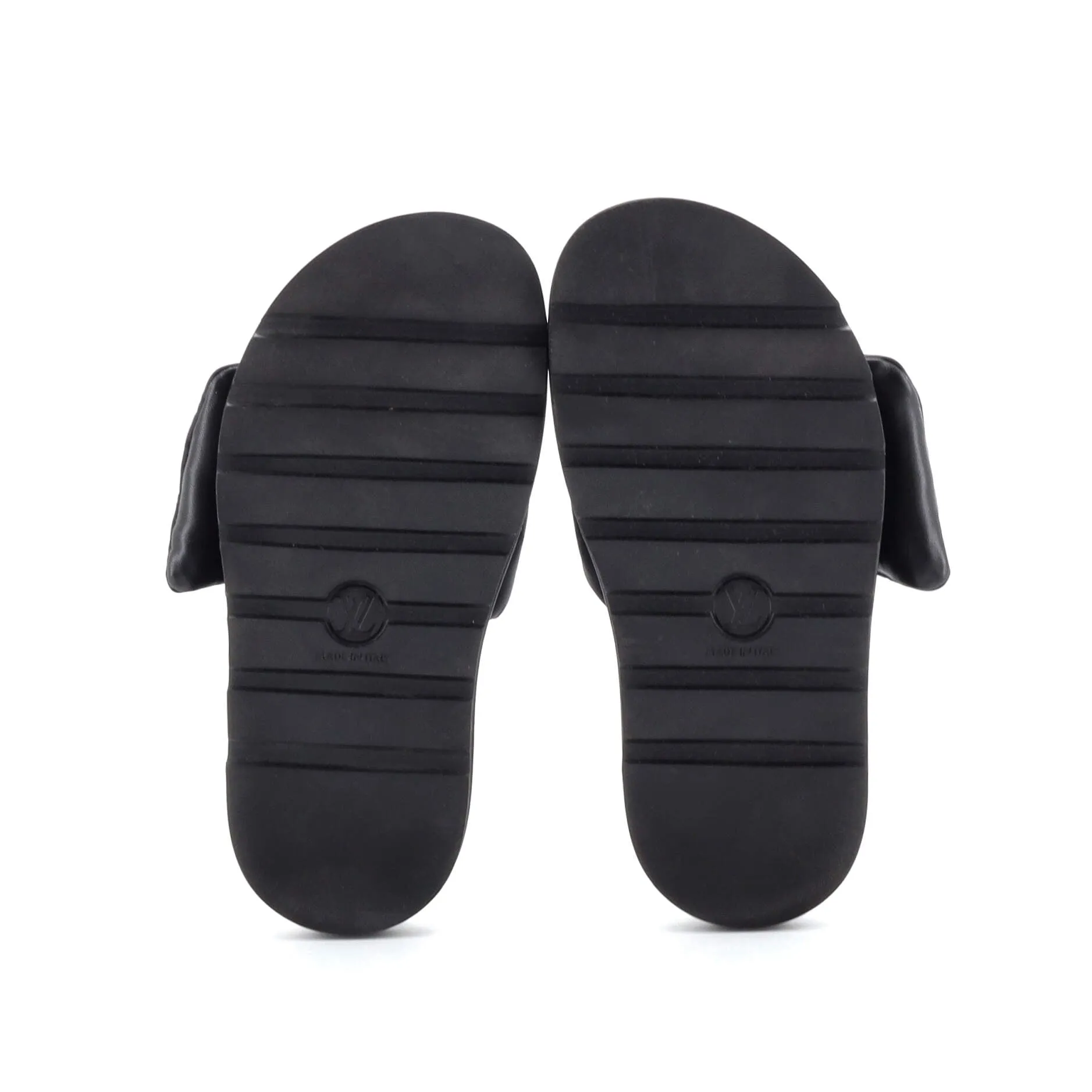Designer Women's Pool Pillow Comfort Mule Sandals Monogram Nylon