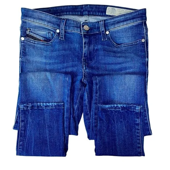 Diesel Skinzee-Low-S Super Slim Skinny Low Waist Mid-Wash Jeans Womens 27 Y2K