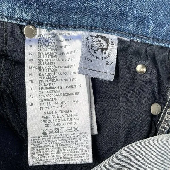 Diesel Skinzee-Low-S Super Slim Skinny Low Waist Mid-Wash Jeans Womens 27 Y2K