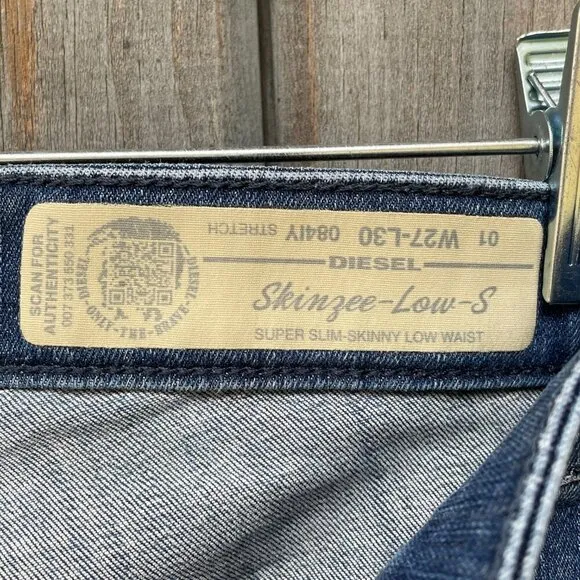 Diesel Skinzee-Low-S Super Slim Skinny Low Waist Mid-Wash Jeans Womens 27 Y2K