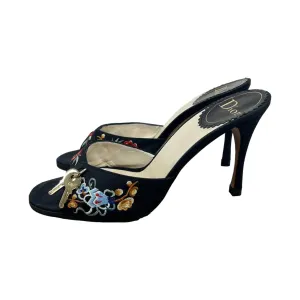 Dior Black Koi Key and Lock Heels