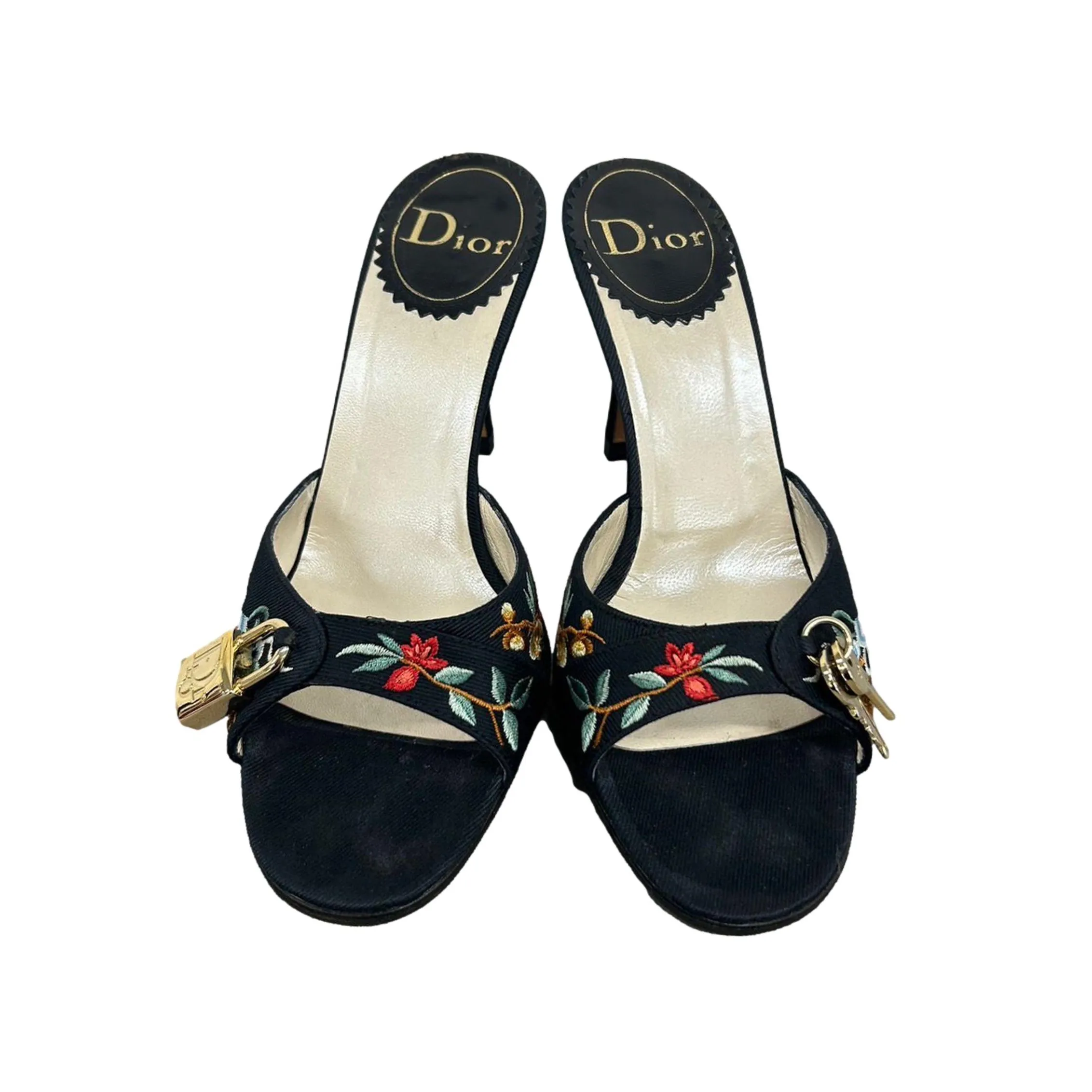 Dior Black Koi Key and Lock Heels