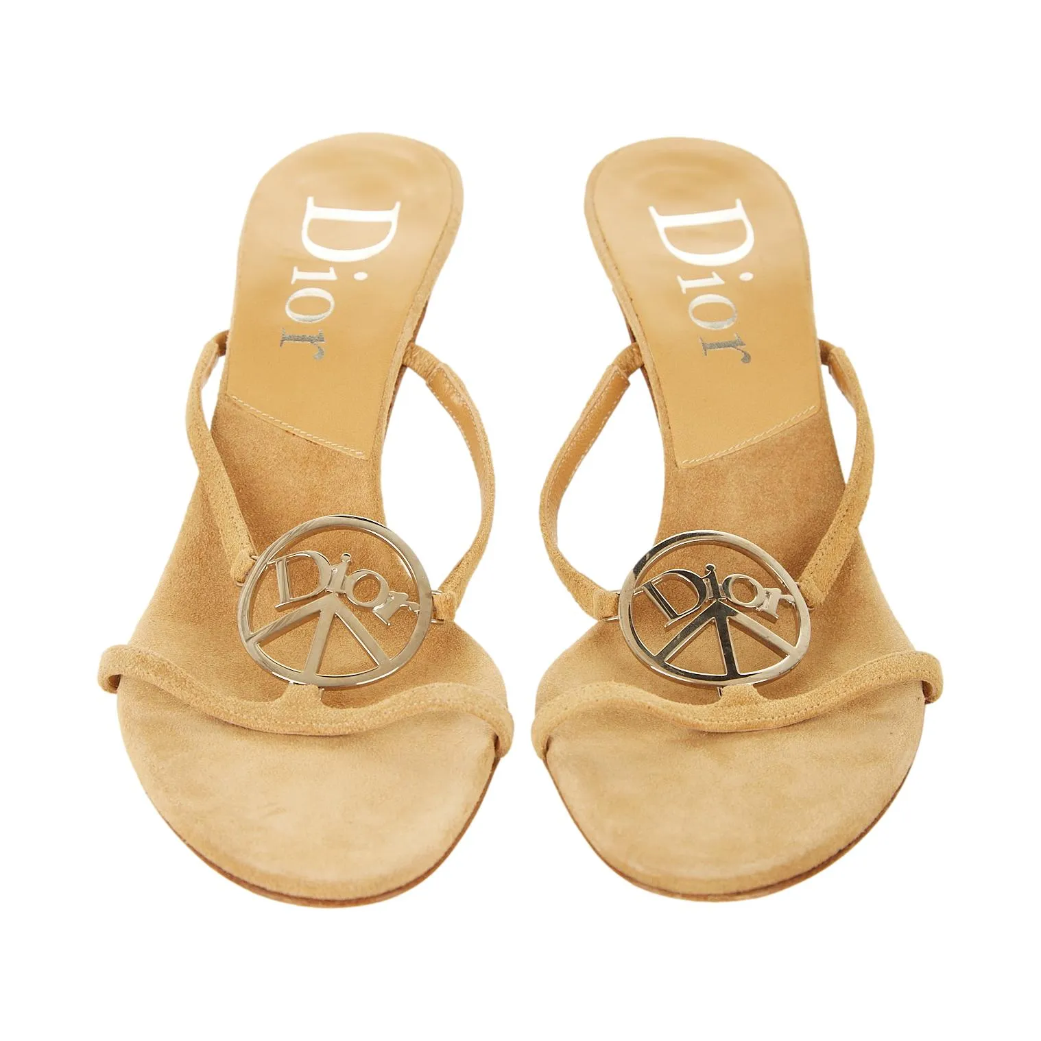 Dior Brown Peace Logo Heels