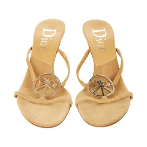 Dior Brown Peace Logo Heels