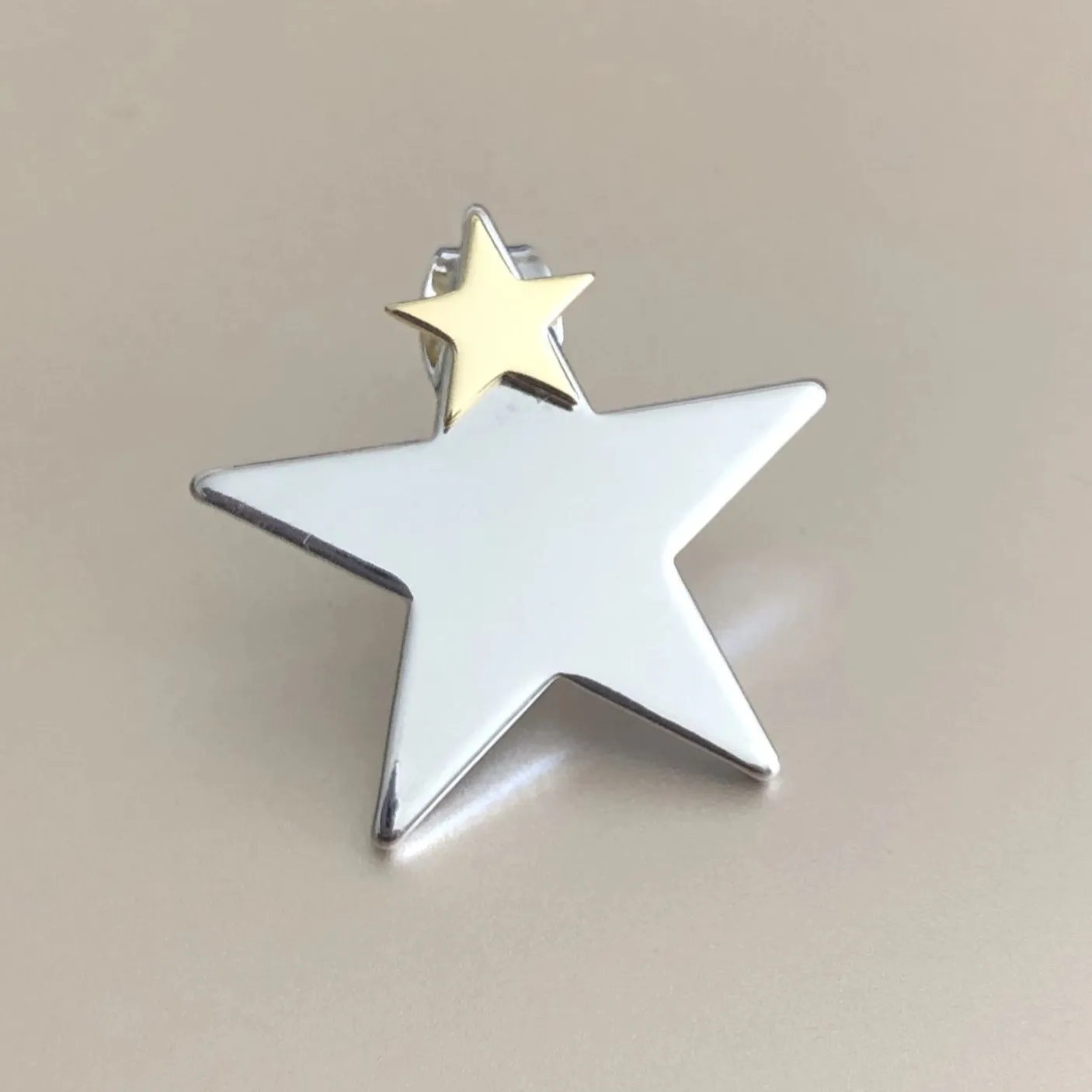 Double Stacked Star 2 Tone Earrings