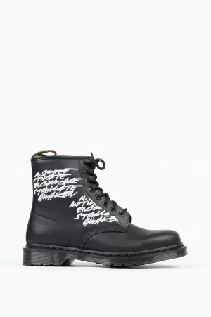 DR MARTENS X FUTURA 1460 EMB BLACK NAPPA