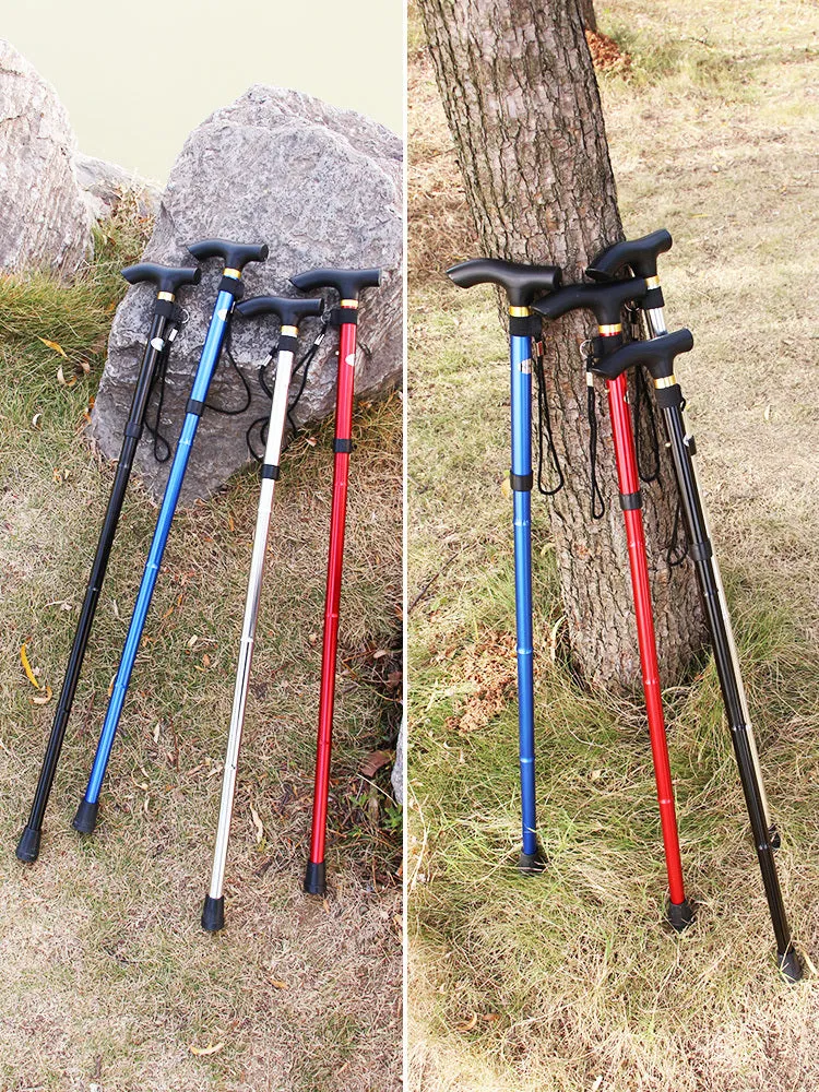Durable Aluminum Trekking Pole with Rubber Handle for Enhanced Stability | Lightweight Walking Stick for Hiking and Mountaineering