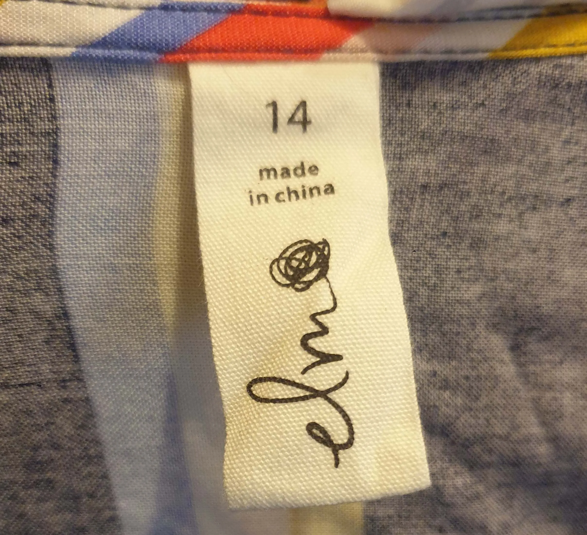 Elm navy striped dress with fron tie detail size 14