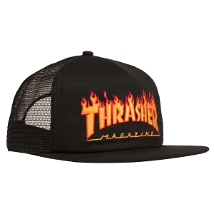 Embroidered Flame Logo Mesh Cap
